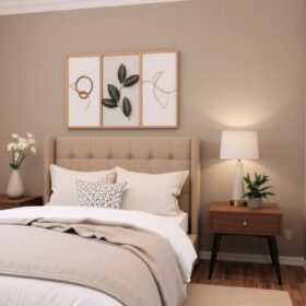 Sơn tường phòng ngủ đẹp theo phong cách hiện đại tối giản